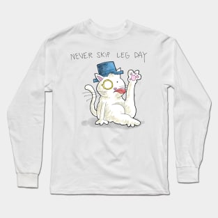 Dapper Cat - Never skip leg day Long Sleeve T-Shirt